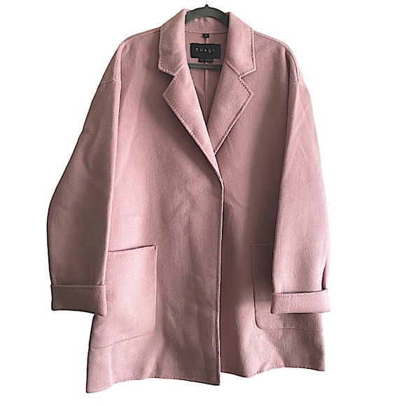New Nuage Wool Blend Lapel Collar Duster Coat Size L|G - Picture 4 of 16